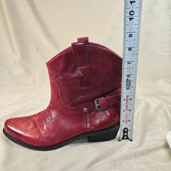 FRANCO SARTO ANKLE COWBOY BOOTS IN RED SIZE WOMEN'S US 7.5 - Picture 9 of 10